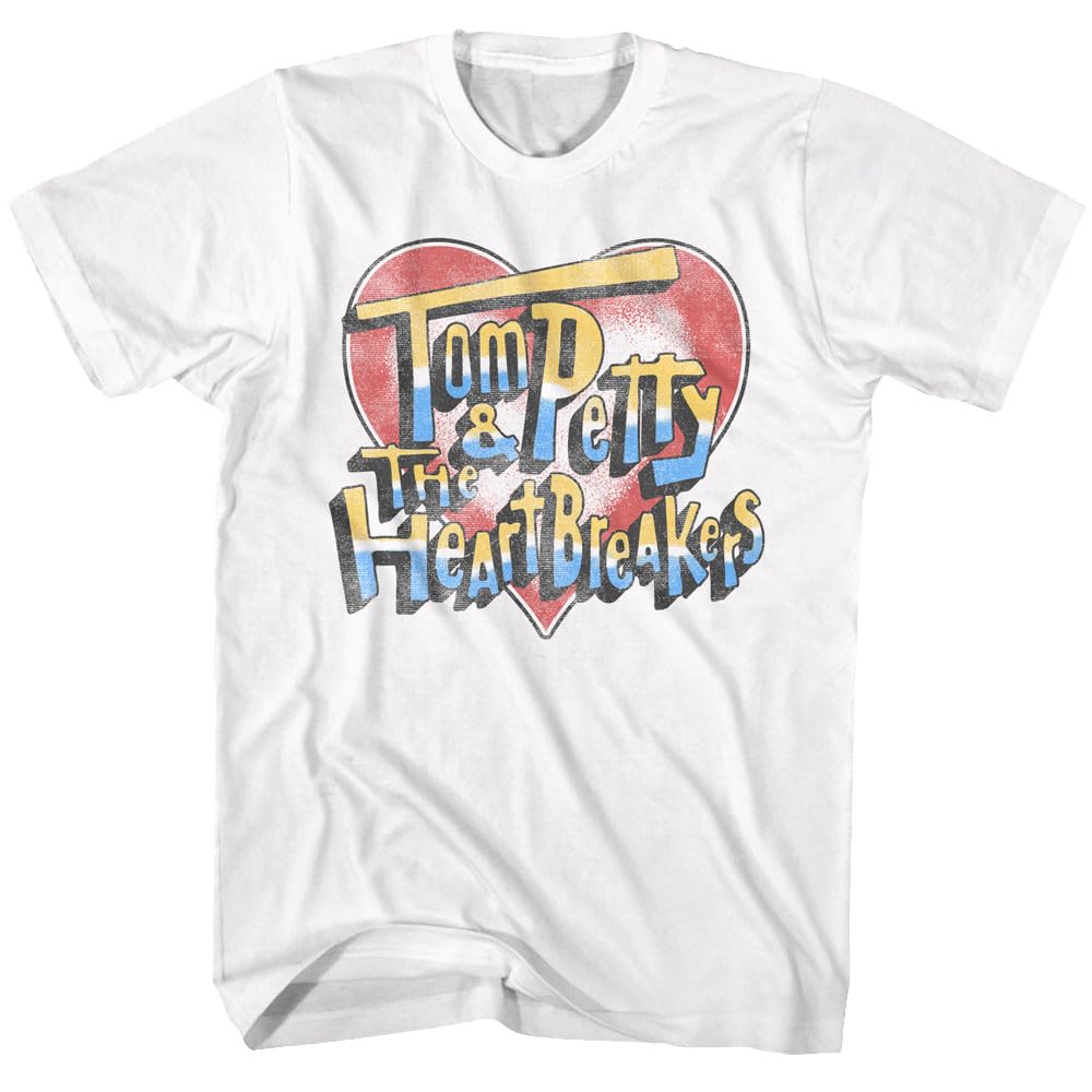 Tom Petty & The Heartbreakers Heart & Logo Adult Short Sleeve T